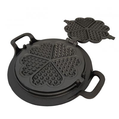 Forma Pra Fazer Waffle Alça Ferro Fundido Fogão a Lenha 24cm