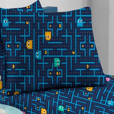 Jogo de Cama Solteiro Doce Vida Malha Misto 2 Pçs Pac Pac Marinho