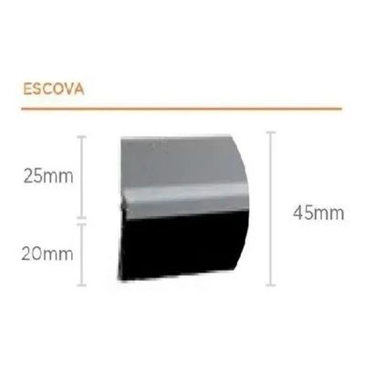 Veda Porta C/ Adesivo 3m 80cm Escova Branco