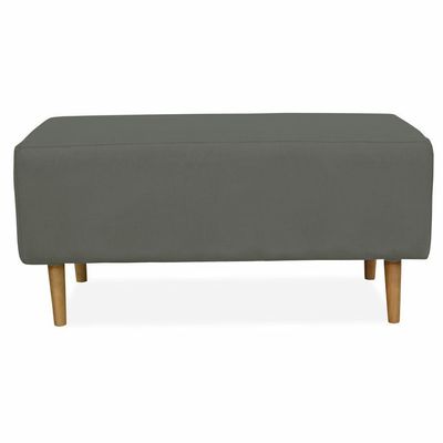 Puff Decorativo Sala de Estar Cléo W01 Pés Palito 90 cm Suede Cinza - Lyam Decor