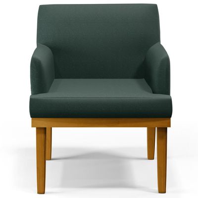 Kit 04 Poltronas Decorativas Para Sala de Estar Beatriz W01 Linho Verde Musgo - Lyam Decor