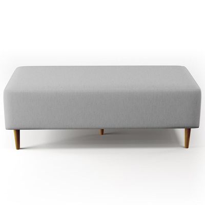 Puff Decorativo Sala de Estar Bali W01 Pés Palito 120x50 cm Linho Cinza - Lyam Decor
