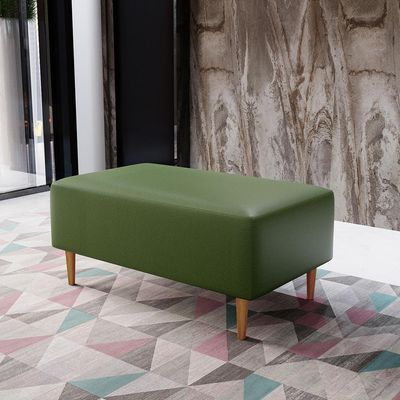 Kit 02 Puffs Decorativos Sala de Estar Cléo W01 Pés Palito 90 cm Facto Verde Musgo - Lyam Decor