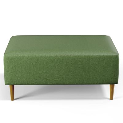 Kit 02 Puffs Decorativos Sala de Estar Cléo W01 Pés Palito 90 cm Facto Verde Musgo - Lyam Decor