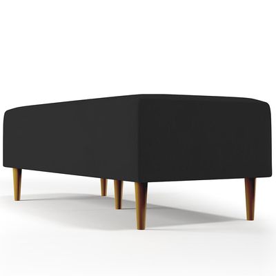 Puff Decorativo Sala de Estar Bali W01 Pés Palito 120x50 cm Suede Preto - Lyam Decor
