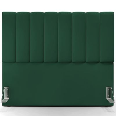 Cabeceira Cama Box Casal 140 cm Dália W01 Suede Verde Musgo - Lyam Decor