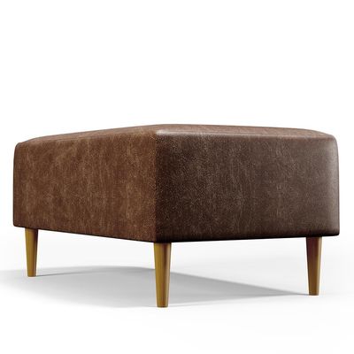 Puff Decorativo Sala de Estar Cléo W01 Pés Palito 90 cm Couríssimo Marrom - Lyam Decor