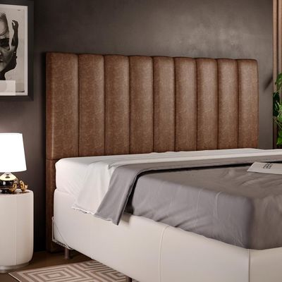 Cabeceira Cama Box Casal Queen 160 cm Dália W01 Couríssimo Marrom - Lyam Decor
