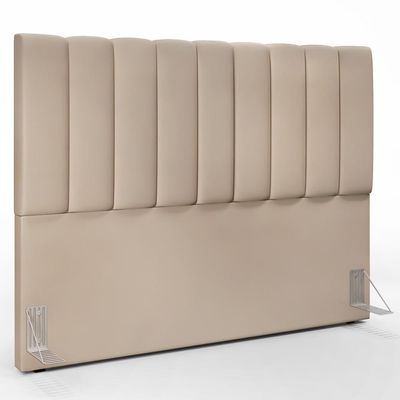 Kit Cabeceira Cama Box Casal Queen 160cm Com Calçadeira Baú Dália W01 Suede Bege - Lyam Decor