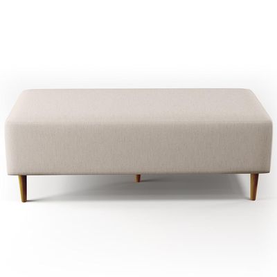 Kit 02 Puffs Decorativos Sala de Estar Bali W01 Pés Palito 120x50 cm Linho Cru - Lyam Decor