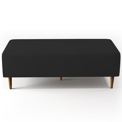 Kit 02 Puffs Decorativos Sala de Estar Bali W01 Pés Palito 120x50 cm Suede Preto - Lyam Decor