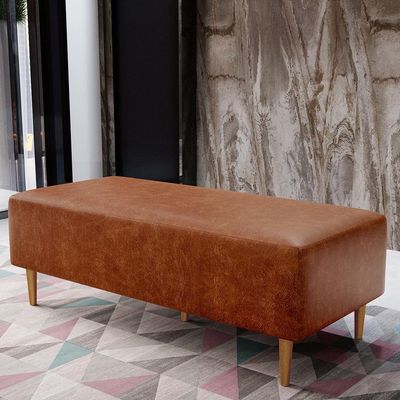 Puff Decorativo Sala de Estar Bali W01 Pés Palito 120x50 cm Couríssimo Camel - Lyam Decor