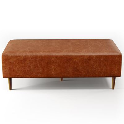 Puff Decorativo Sala de Estar Bali W01 Pés Palito 120x50 cm Couríssimo Camel - Lyam Decor