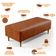 Puff Decorativo Sala de Estar Bali W01 Pés Palito 120x50 cm Couríssimo Camel - Lyam Decor