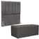Kit Cabeceira Cama Box Solteiro 100cm Com Calçadeira Baú Dália W01 Linho Cinza Escuro - Lyam Decor