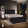 Kit Cabeceira Cama Box Casal Queen 160cm Com Calçadeira Baú Dália W01 Facto Preto - Lyam Decor