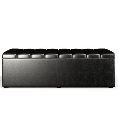 Calçadeira Recamier Baú Para Cama De Casal Dália 140x50 Cm W01 Couríssimo Preto - Lyam Decor