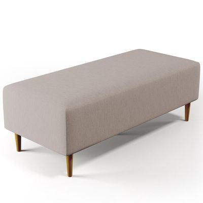 Puff Decorativo Sala de Estar Bali W01 Pés Palito 120x50 cm Linho Bege - Lyam Decor