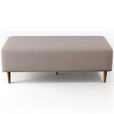 Puff Decorativo Sala de Estar Bali W01 Pés Palito 120x50 cm Linho Bege - Lyam Decor