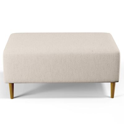 Kit 02 Puffs Decorativos Sala de Estar Cléo W01 Pés Palito 90 cm Linho Cru - Lyam Decor