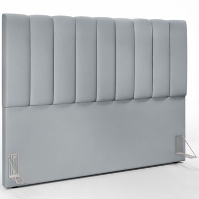 Kit Cabeceira Cama Box Casal Queen 160cm Com Calçadeira Baú Dália W01 Suede Cinza - Lyam Decor