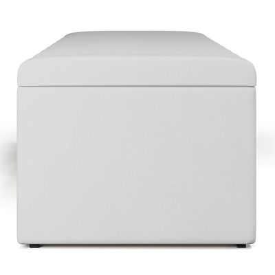 Calçadeira Recamier Baú Para Cama De Casal Dália 140x50 Cm W01 Facto Branco - Lyam Decor