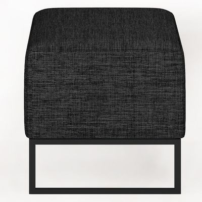 Puff Decorativo Para Sala de Estar Cléo W01 Base de Ferro 90 cm Linho Chumbo - Lyam Decor