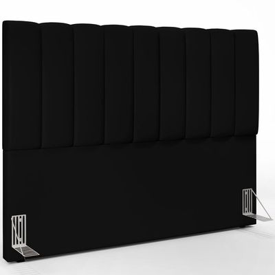 Kit Cabeceira Cama Box Casal Queen 160cm Com Calçadeira Baú Dália W01 Suede Preto - Lyam Decor
