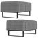 Kit 02 Puffs Decorativo Sala de Estar Cléo W01 Base Ferro 90 cm Suede Pied Poule - Lyam Decor