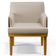 Kit 02 Poltronas Decorativas Base Mel Beatriz W01 Linho Bege Couríssimo Camel - Lyam Decor