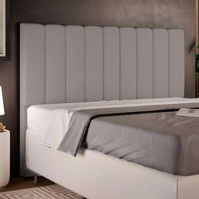 Cabeceira Cama Box Casal King 195 cm Dália W01 Linho Bege - Lyam Decor