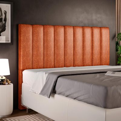 Cabeceira Cama Box Casal King 195 cm Dália W01 Courissimo Camel - Lyam Decor