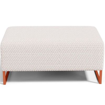 Puff Decorativo Sala De Estar Cléo 90cm Base De Ferro Cobre W01 Bouclê Cru - Lyam Decor