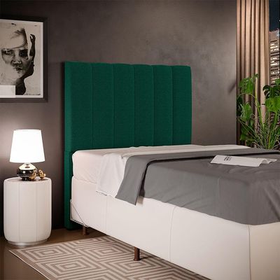 Cabeceira Cama Box Solteiro 100 cm Dália W01 Bouclê Verde - Lyam Decor