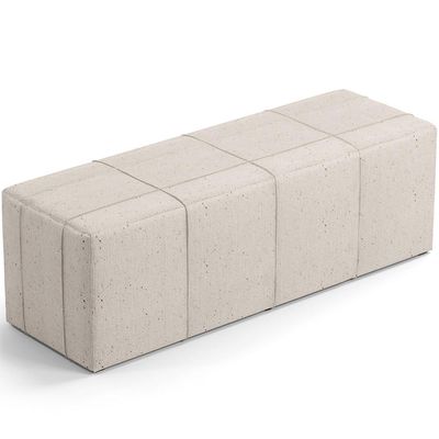 Kit Cabeceira Cama Box Casal 140cm com Calçadeira Roma W01 Linho Cru - Lyam