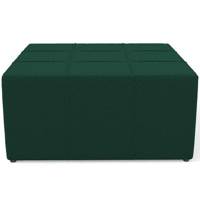 Puff Decorativo Para Sala de Estar Quadrado Milano 90x90cm W01 Bouclê Verde - Lyam Decor