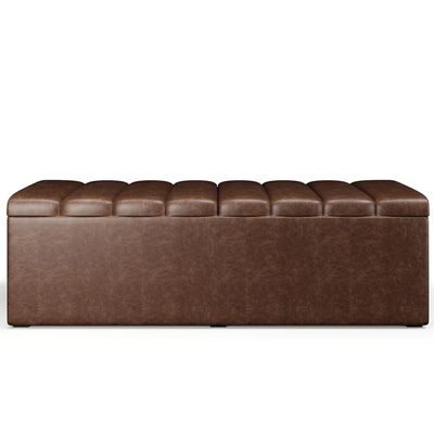 Calçadeira Recamier Baú Para Cama De Casal King Dália 195x50 cm W01 Couríssimo Marrom - Lyam