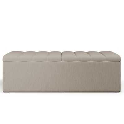 Calçadeira Recamier Baú Para Cama De Casal Queen Dália 195x50 cm W01 Linho Bege - Lyam