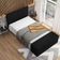 Kit Cabeceira Cama Box King 195cm com Calçadeira Roma W01 Couríssimo Preto - Lyam
