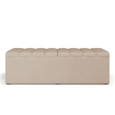 Calçadeira Recamier Baú Para Cama De Casal King Dália 195x50 cm W01 Suede Bege - Lyam
