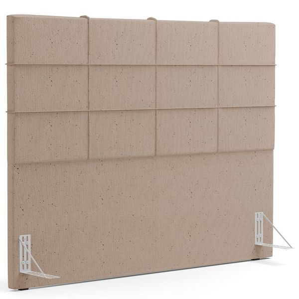 Cabeceira Cama Box Queen 160 cm Roma W01 Linho Bege Escuro - Lyam