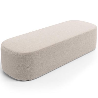 Puff Decorativo Orgânico para Living Quarto 195cm Doha W01 Bouclê Creme - Lyam Decor