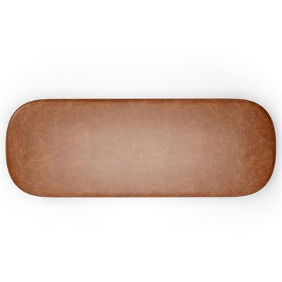 Kit 02 Puffs Decorativos Orgânico para Living Quarto 160cm Doha W01 Couríssimo Camel - Lyam Decor