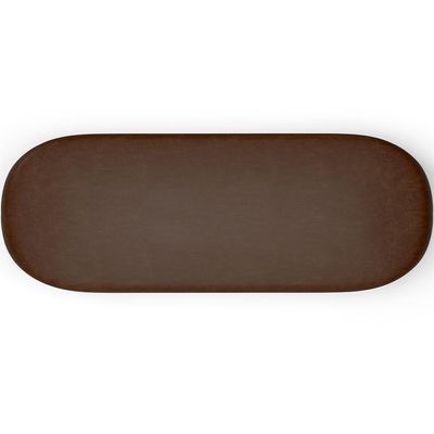 Puff Decorativo Orgânico Para Living Quarto 140cm Doha W01 Couríssimo Marrom - Lyam Decor