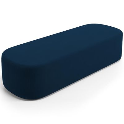 Puff Decorativo Orgânico Para Living Quarto 160cm Doha W01 Suede Azul Marinho - Lyam Decor