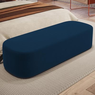 Puff Decorativo Orgânico Para Living Quarto 160cm Doha W01 Suede Azul Marinho - Lyam Decor