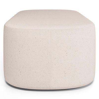 Kit 02 Puffs Decorativos Orgânico para Living Quarto 100cm Doha W01 Linho Cru - Lyam Decor
