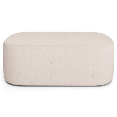 Kit 02 Puffs Decorativos Orgânico para Living Quarto 100cm Doha W01 Linho Cru - Lyam Decor
