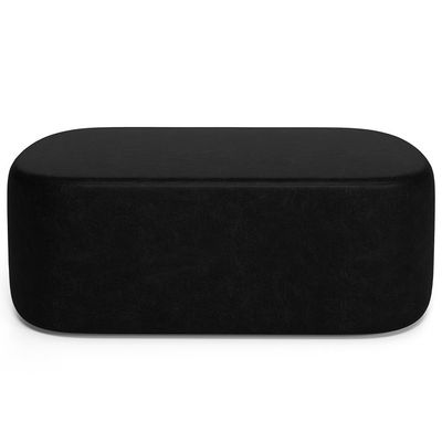 Puff Decorativo Orgânico Para Living Quarto 100cm Doha W01 Couríssimo Preto - Lyam Decor