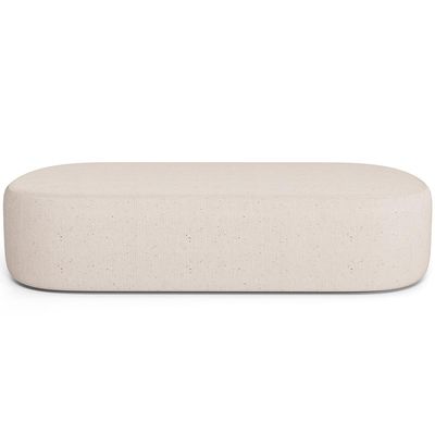 Kit 02 Puffs Decorativos Orgânico para Living Quarto 160cm Doha W01 Linho Cru - Lyam Decor
